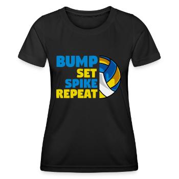 Volleyball Volleyball-Team Spieler Trainer - Frauen Funktions-T-Shirt - Schwarz - Vorne - AI Model Female 172 light (172cm)