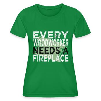 blogger funshirt tree feller logging - Frauen Funktions-T-Shirt - Kelly Green - Vorne - AI Model Female 172 dark (172cm)