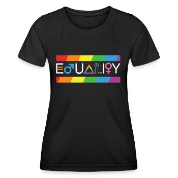 LBGT Flag Gay Pride Human Vintage Rainbow - Women's Functional T-Shirt - black - Front - AI Model Female 172 light (172cm)