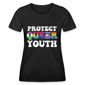 LBGT Flag Gay Pride Human Vintage Rainbow - Frauen Funktions-T-Shirt - Schwarz - Vorne - AI Model Female 172 light (172cm)