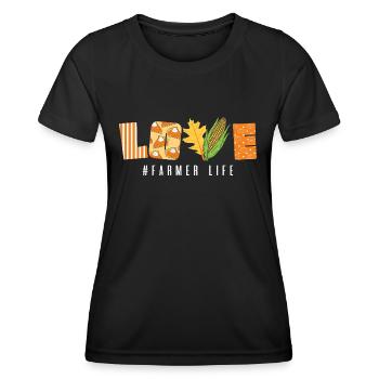 Thanksgiving Love Farmer Life - Women's Functional T-Shirt - black - Front - AI Model Female 172 light (172cm)