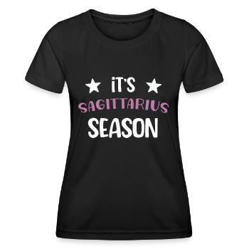 It's sagittarius season original gift zodiac sign - T-shirt sport Femme - noir - Devant - AI Model Female 172 light (172cm)