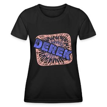 Cadeau pour Derek - T-shirt sport Femme - noir - Devant - AI Model Female 172 light (172cm)