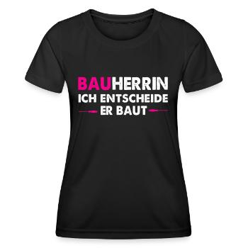 Bauherrin Familie Bauherr Hausbau Geschenk - Frauen Funktions-T-Shirt - Schwarz - Vorne - AI Model Female 172 light (172cm)