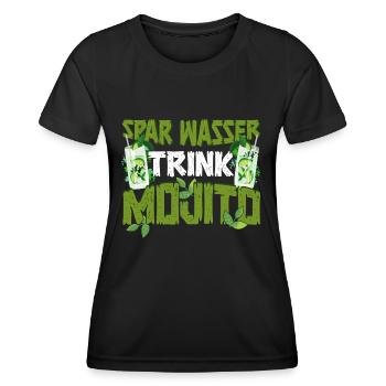 Mojito Spar Wasser trink Mojito Cocktail - Frauen Funktions-T-Shirt - Schwarz - Vorne - AI Model Female 172 light (172cm)