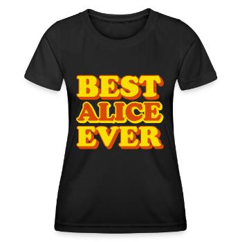 Alice's First Name Funny Gift - Women's Functional T-Shirt - black - Front - AI Model Female 172 light (172cm)