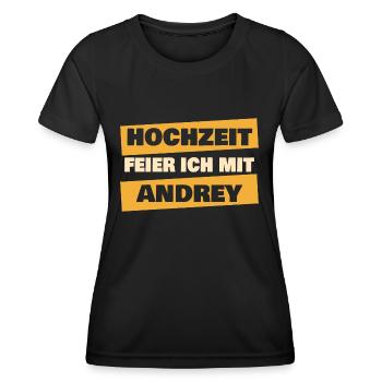Andrey als JGA - Frauen Funktions-T-Shirt - Schwarz - Vorne - AI Model Female 172 light (172cm)