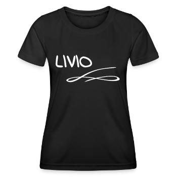 Geschenk für Livio - Frauen Funktions-T-Shirt - Schwarz - Vorne - AI Model Female 172 light (172cm)
