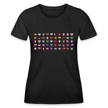 International World Flags - Flags of Countries - Women's Functional T-Shirt - black - Front - AI Model Female 172 light (172cm)