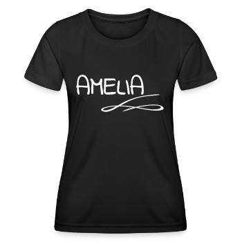 Amelia als Vorname - Frauen Funktions-T-Shirt - Schwarz - Vorne - AI Model Female 172 light (172cm)