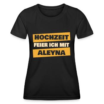 Aleyna als JGA - Frauen Funktions-T-Shirt - Schwarz - Vorne - AI Model Female 172 light (172cm)