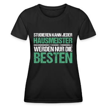 Anyone can study - Caretaker Edition - Women's Functional T-Shirt - black - Front - AI Model Female 172 light (172cm)
