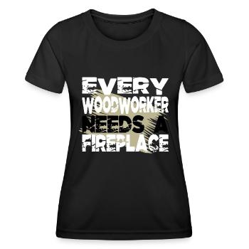 present funny proud carpenter skull tshirts - Frauen Funktions-T-Shirt - Schwarz - Vorne - AI Model Female 172 light (172cm)