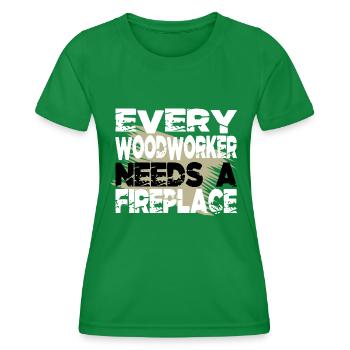 present funny proud carpenter skull tshirts - Frauen Funktions-T-Shirt - Kelly Green - Vorne - AI Model Female 172 dark (172cm)