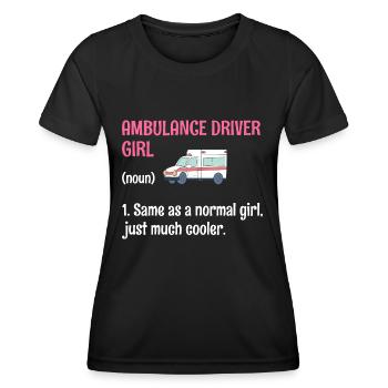 Ambulancier Chauffeur Fille Identique À Une Fille Normale EMS Pa - T-shirt sport Femme - noir - Devant - AI Model Female 172 light (172cm)