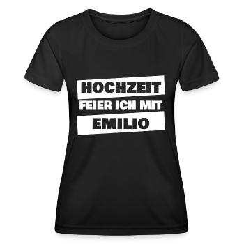Emilio - Frauen Funktions-T-Shirt - Schwarz - Vorne - AI Model Female 172 light (172cm)