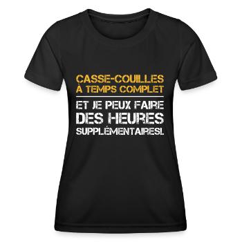 Casse-couilles à temps complet - T-shirt sport Femme - noir - Devant - AI Model Female 172 light (172cm)