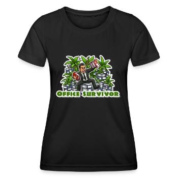 Office Survivor - Dessin animé amusant pour le travail de bureau - T-shirt sport Femme - noir - Devant - AI Model Female 172 light (172cm)