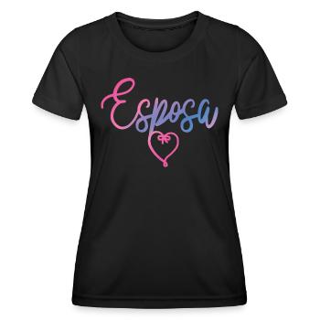 Esposa Cute Wife To Be Bride Couple Wedding Gift - Women's Functional T-Shirt - black - Front - AI Model Female 172 light (172cm)