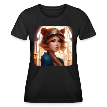 Cool Cosplay Fille Fox - T-shirt sport Femme - noir - Devant - AI Model Female 172 light (172cm)