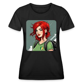 Cool Irish Redhead Girl - Women's Functional T-Shirt - black - Front - AI Model Female 172 light (172cm)