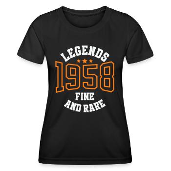 Legends 1958 – Fine and Rare Vintage Geschenkidee - Frauen Funktions-T-Shirt - Schwarz - Vorne - AI Model Female 172 light (172cm)