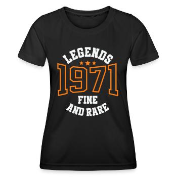 Legends 1971 – Belle et rare idée cadeau vintage - T-shirt sport Femme - noir - Devant - AI Model Female 172 light (172cm)