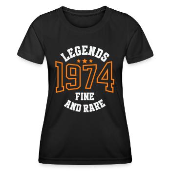 Legends 1974 – Fine and Rare Vintage Geschenkidee - Frauen Funktions-T-Shirt - Schwarz - Vorne - AI Model Female 172 light (172cm)