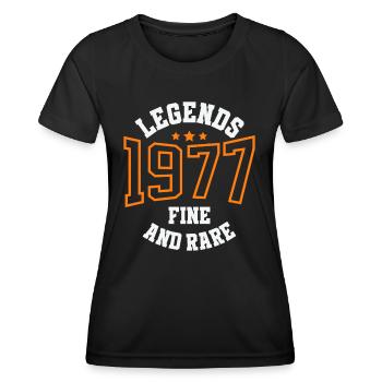 Legends 1977 – Fine and Rare Vintage Geschenkidee - Frauen Funktions-T-Shirt - Schwarz - Vorne - AI Model Female 172 light (172cm)