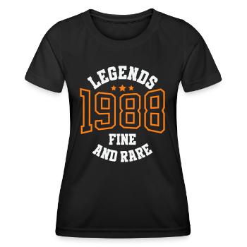 Legends 1988 – Fine and Rare Vintage Geschenkidee - Frauen Funktions-T-Shirt - Schwarz - Vorne - AI Model Female 172 light (172cm)