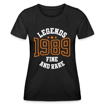Legends 1989 – Idée cadeau vintage fine et rare - T-shirt sport Femme - noir - Devant - AI Model Female 172 light (172cm)