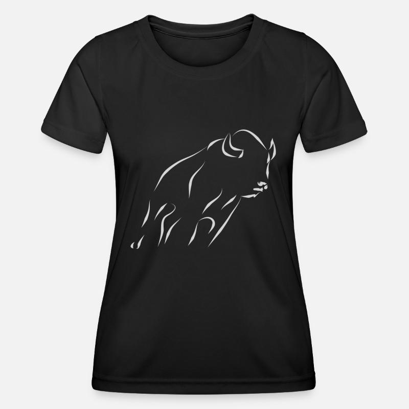 Bison - light gray - Women's Functional T-Shirt - black