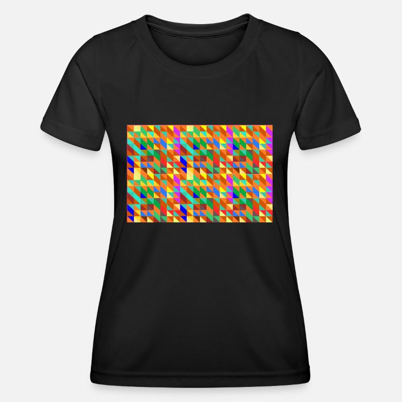 Colorful triangles - Women's Functional T-Shirt - black