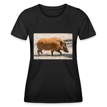 Pinceau pinceau, cochon de rivière - T-shirt sport Femme - noir - Devant - AI Model Female 172 light (172cm)