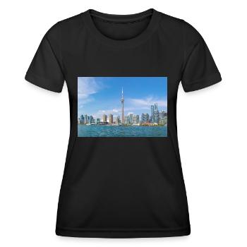Vue panoramique sur les toits de Toronto Ontario Canada - T-shirt sport Femme - noir - Devant - AI Model Female 172 light (172cm)