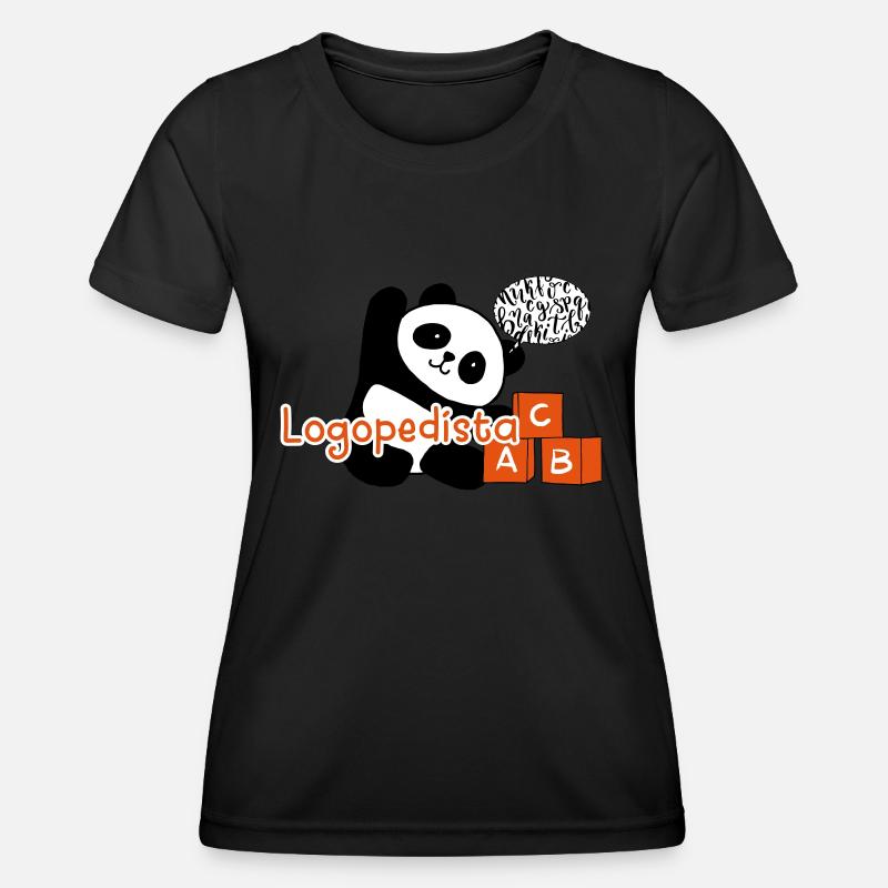 Panda Speech Therapist - Women's Functional T-Shirt - black