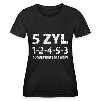 5 Zylinder Fünf Zylinder - Frauen Funktions-T-Shirt - Schwarz - Vorne - AI Model Female 172 light (172cm)