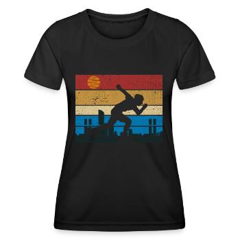 Retro rollerblading skater rollerblades skating - Women's Functional T-Shirt - black - Front - AI Model Female 172 light (172cm)