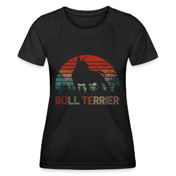 bull terrier - T-shirt sport Femme - noir - Devant - AI Model Female 172 light (172cm)