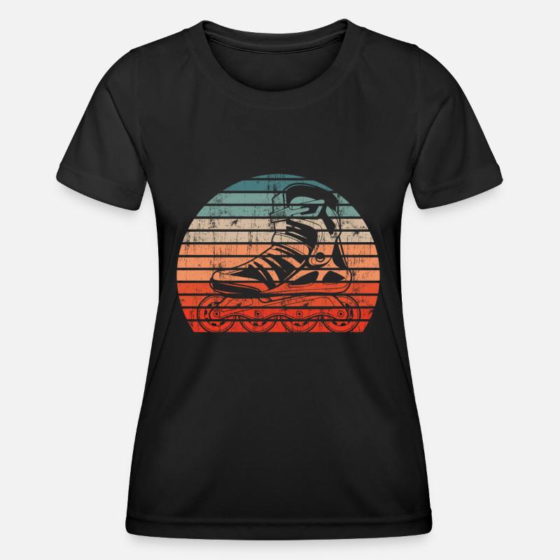 Roller Skates Running Roller Skates - Women's Functional T-Shirt - black