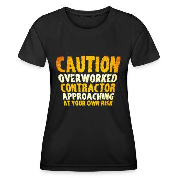 Travail maître d’ouvrage entrepreneur cadeau - T-shirt sport Femme - noir - Devant - AI Model Female 172 light (172cm)