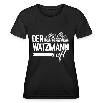 Der Watzmann ruft Berchtesgaden Gipfel Wandern - Frauen Funktions-T-Shirt - Schwarz - Vorne - AI Model Female 172 light (172cm)