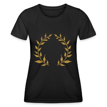 Couronne d’or - T-shirt sport Femme - noir - Devant - AI Model Female 172 light (172cm)