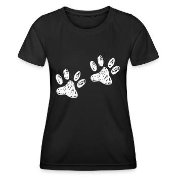 Pattes Chien Chat Patte Imprimer - T-shirt sport Femme - noir - Devant - AI Model Female 172 light (172cm)