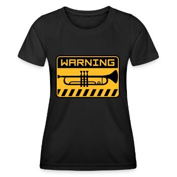 Avertissement Musique trompette - T-shirt sport Femme - noir - Devant - AI Model Female 172 light (172cm)
