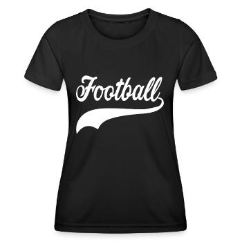 football swoosh - Frauen Funktions-T-Shirt - Schwarz - Vorne - AI Model Female 172 light (172cm)