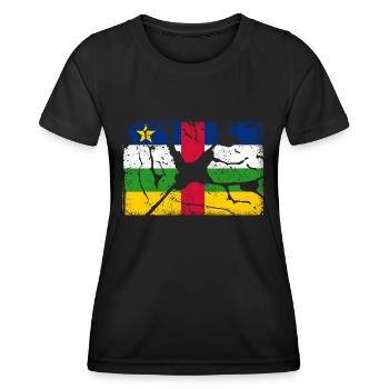 République centrafricaine VINTAGE - T-shirt sport Femme - noir - Devant - AI Model Female 172 light (172cm)