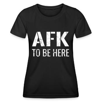 Afk d’être ici drôles dictons jeux - T-shirt sport Femme - noir - Devant - AI Model Female 172 light (172cm)