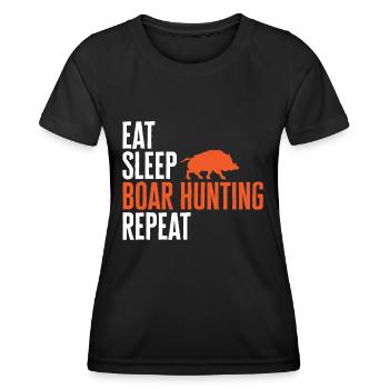 Chasse au sanglier chasseur sanglier - T-shirt sport Femme - noir - Devant - AI Model Female 172 light (172cm)