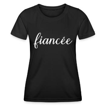 Fiancée Matching Engagement Wedding Honeymoon - Women's Functional T-Shirt - black - Front - AI Model Female 172 light (172cm)